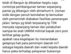 Taman Pantai Labuha Gelap Gulita, Mantan Anggota DPRD Halsel Soroti Kinerja Pemda